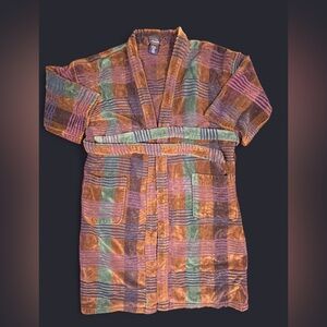 Vintage Surrey Men’s Robe 100% Cotton Multicolor Casual Made In Turkey One Size